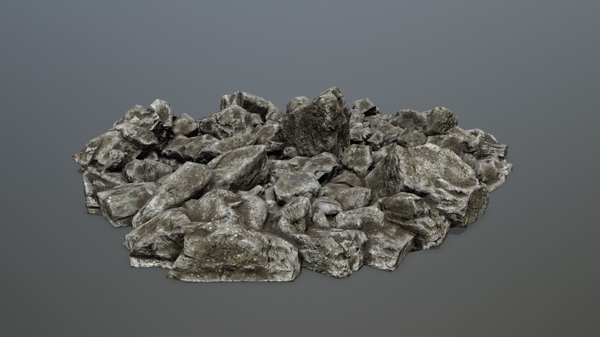 rocks pile of Low-poly 3D model_1