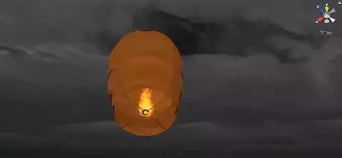 Sky Lantern Low-poly 3D model