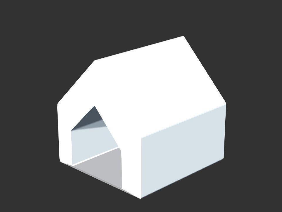 dog house Low-poly 3D model_25