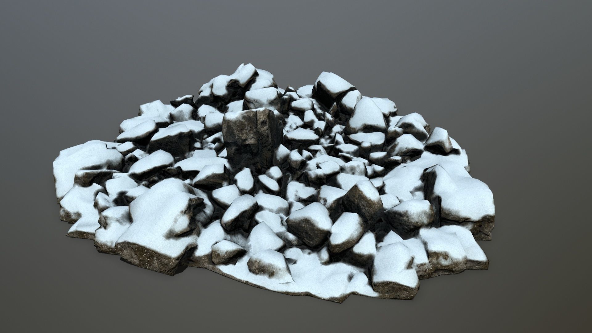 snow rocks Low-poly 3D model_6
