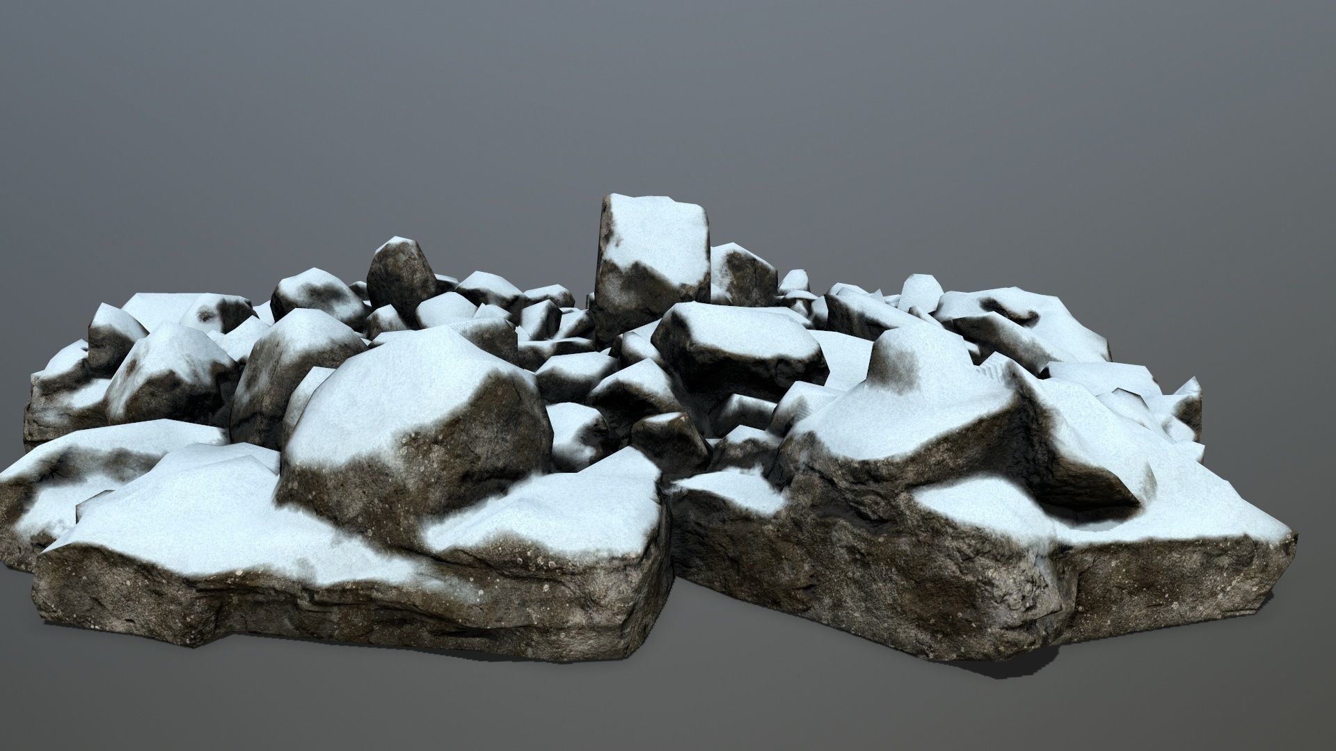snow rocks Low-poly 3D model_3