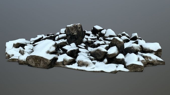 snow rocks Low-poly 3D model