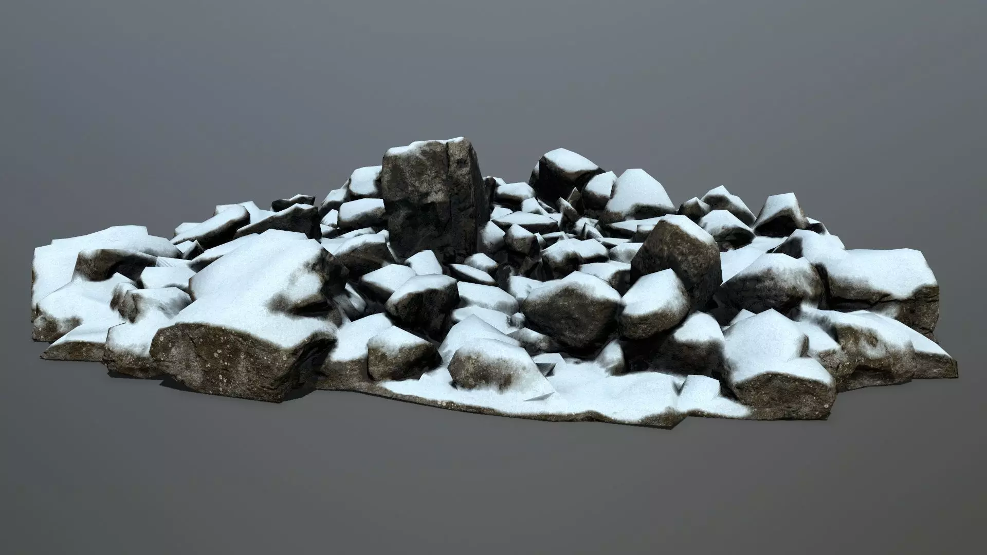 snow rocks Low-poly 3D model_0