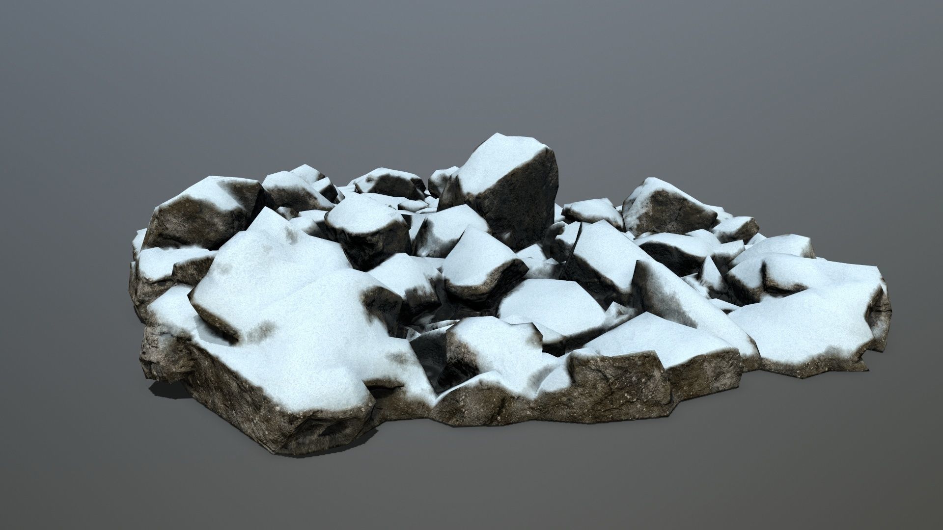 snow rocks Low-poly 3D model_2