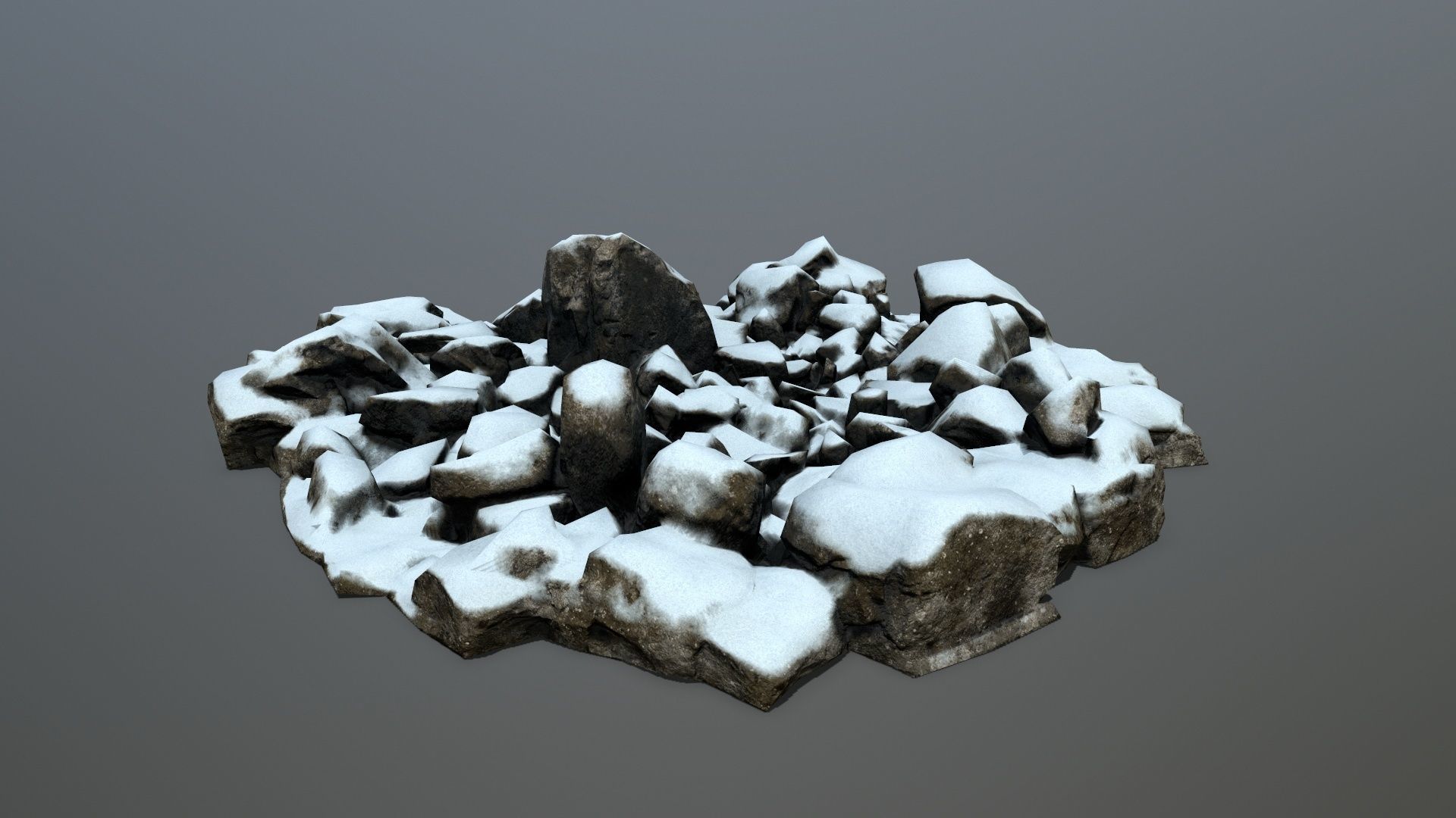 snow rocks Low-poly 3D model_5