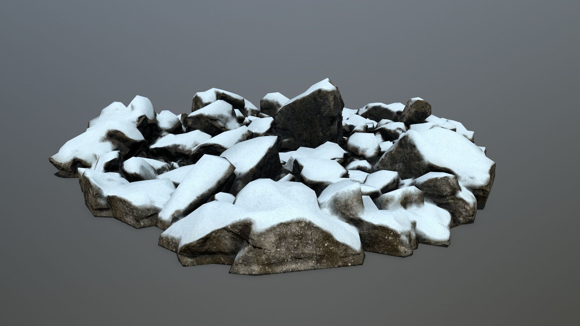 snow rocks Low-poly 3D model_1