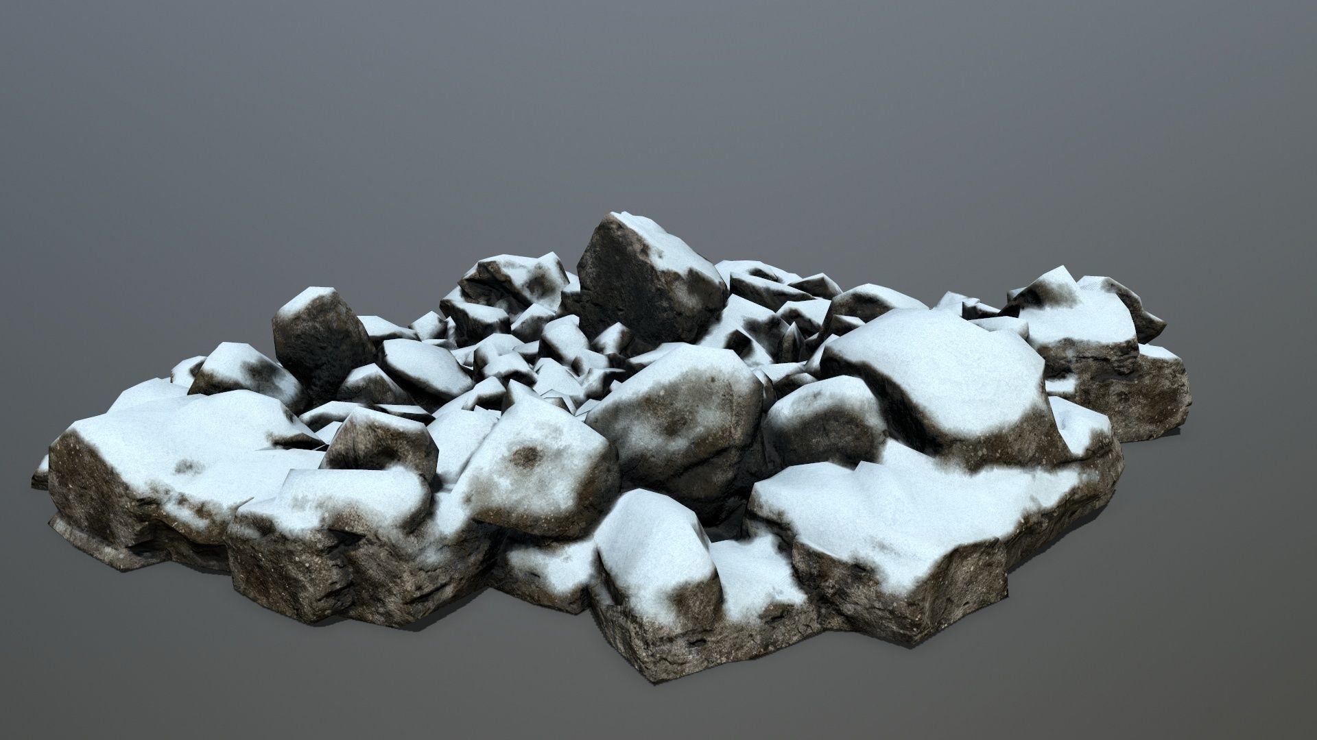 snow rocks Low-poly 3D model_4