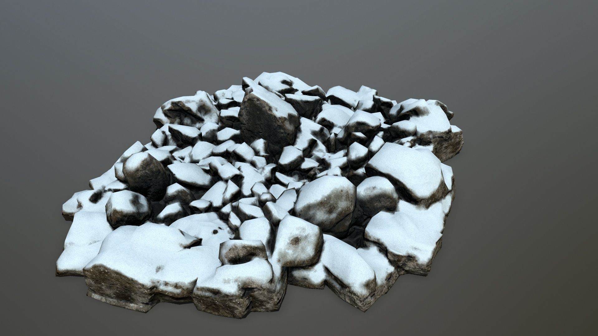 snow rocks Low-poly 3D model_10