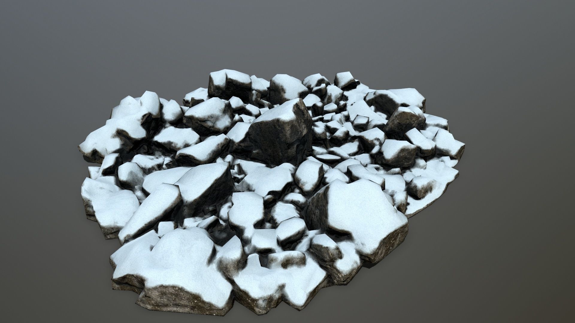 snow rocks Low-poly 3D model_7
