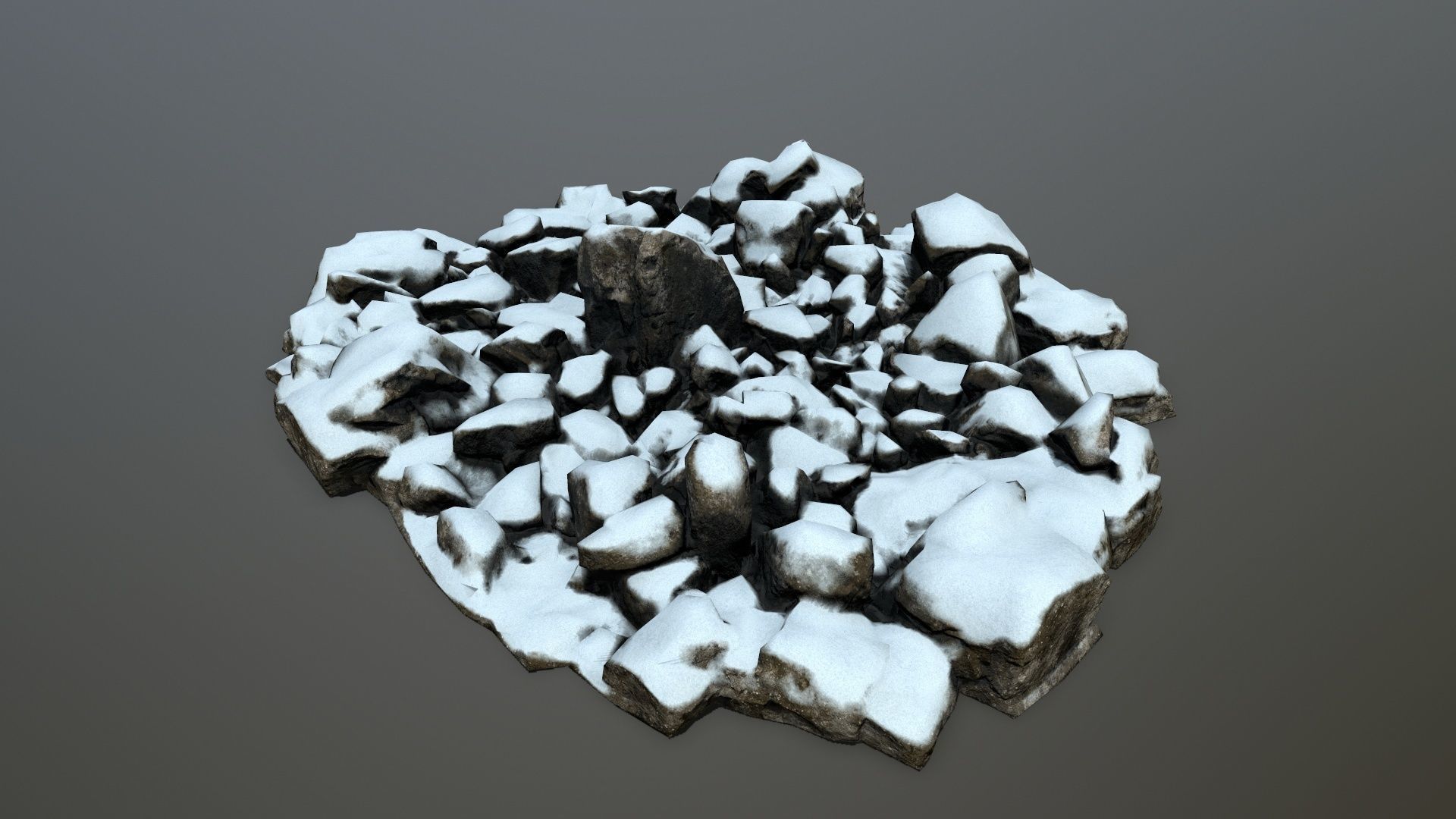 snow rocks Low-poly 3D model_11