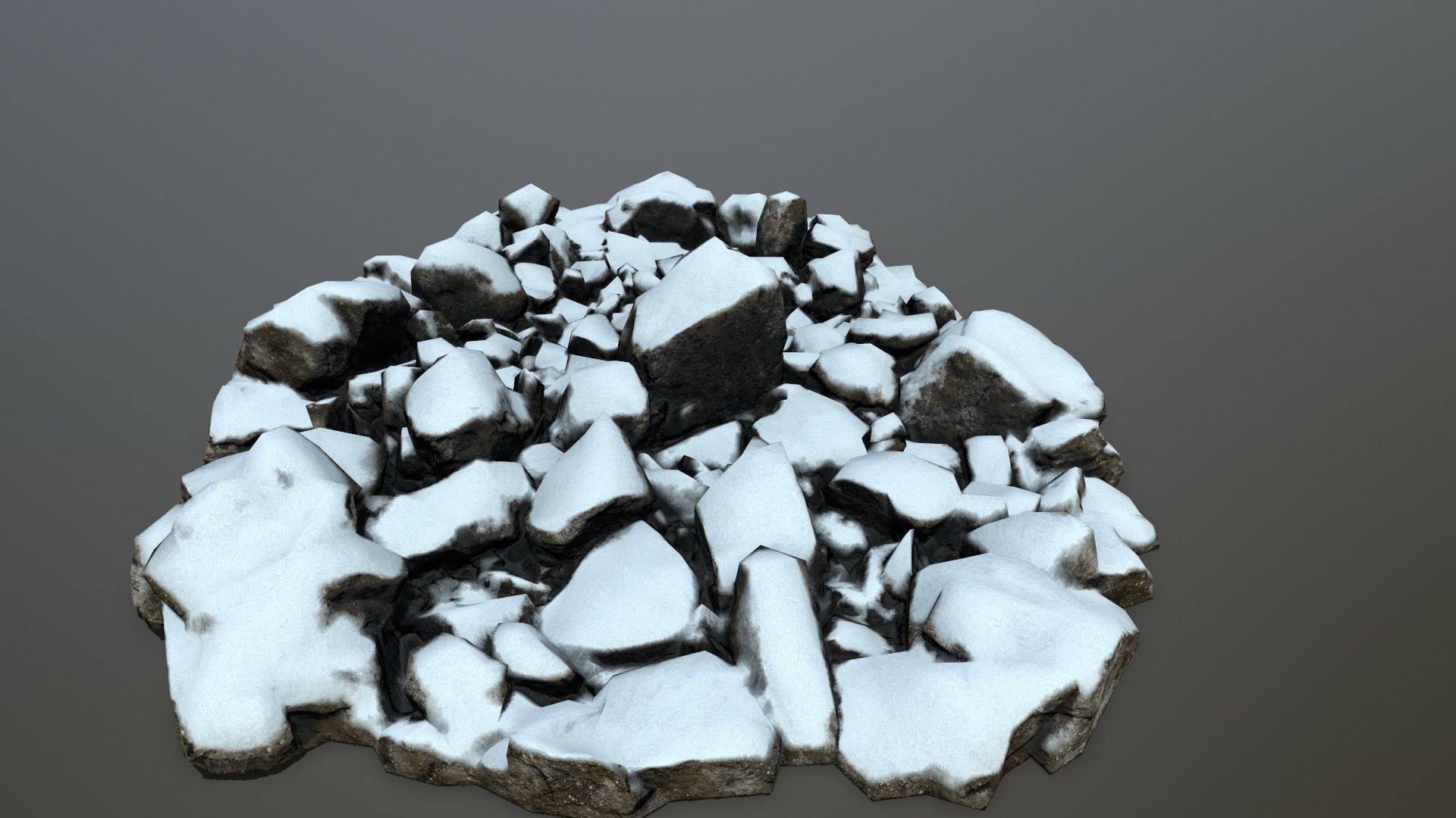 snow rocks Low-poly 3D model_8