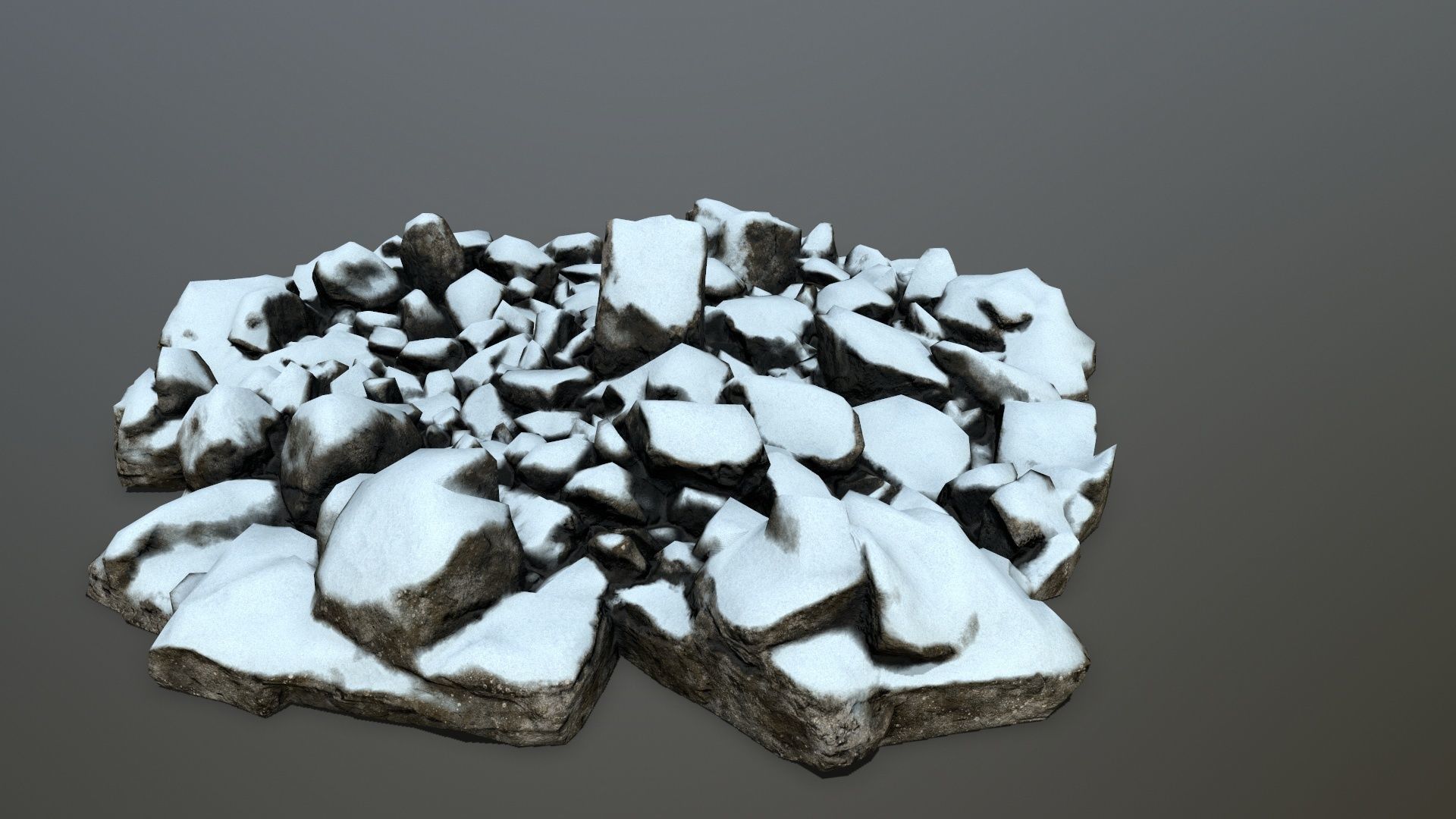 snow rocks Low-poly 3D model_9