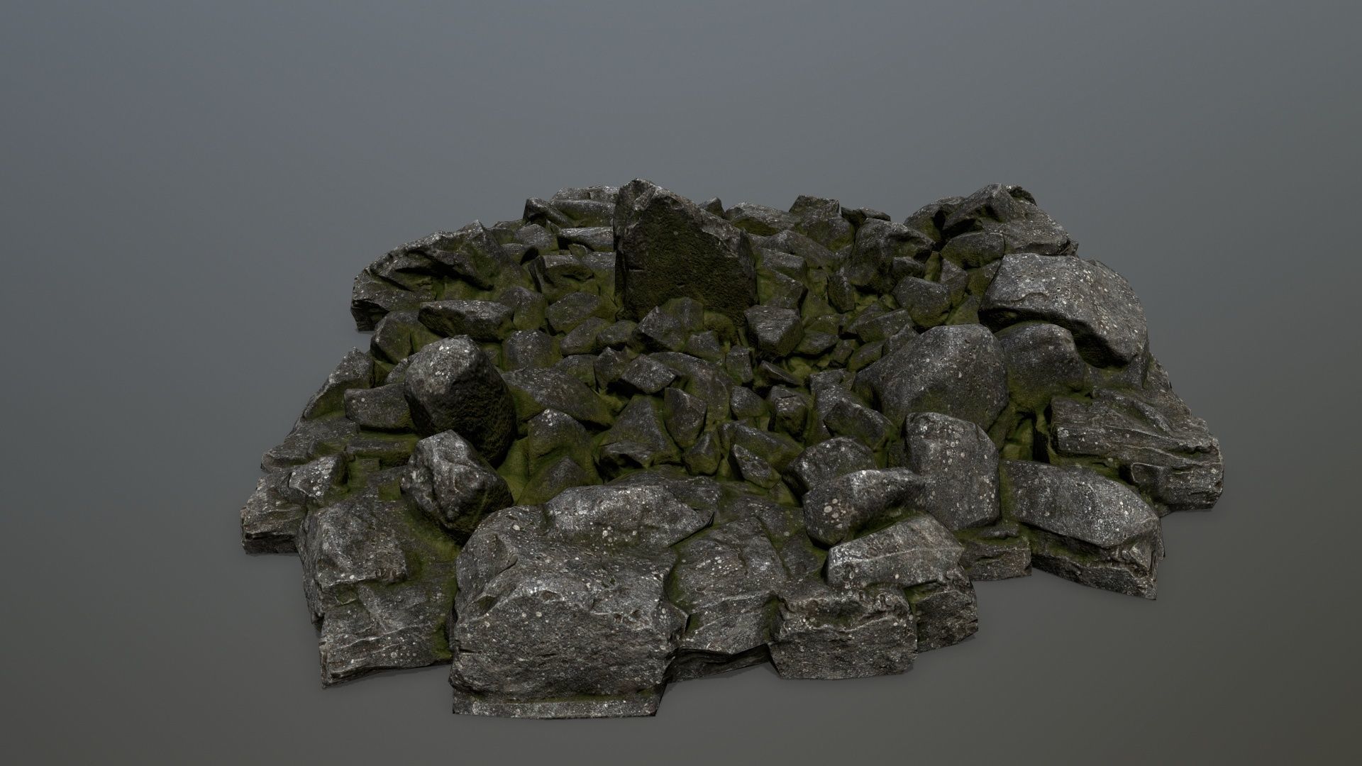 rocks pile of Low-poly 3D model_5