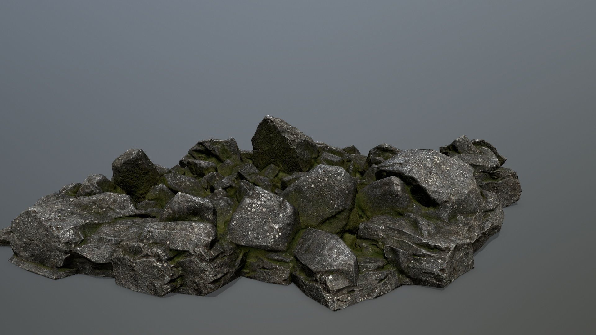 rocks pile of Low-poly 3D model_10