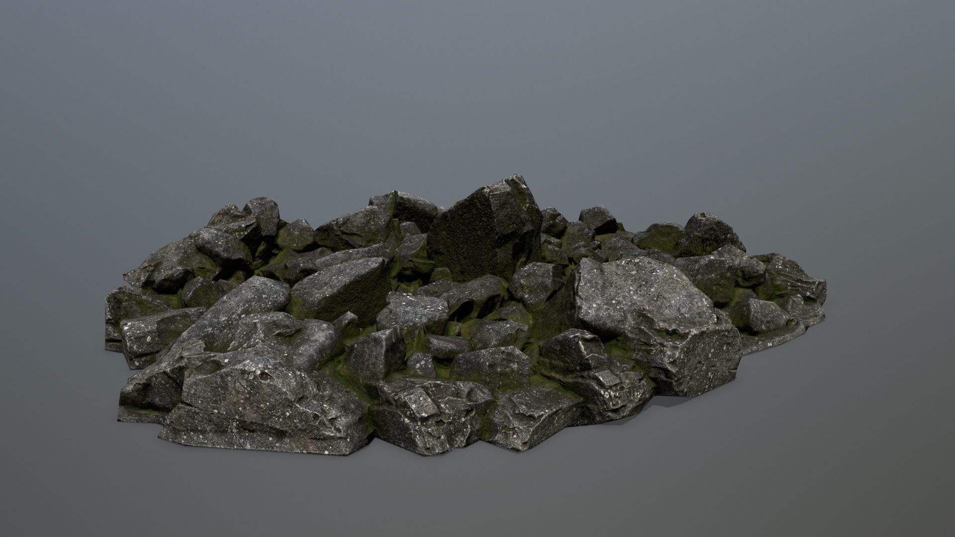 rocks pile of Low-poly 3D model_7