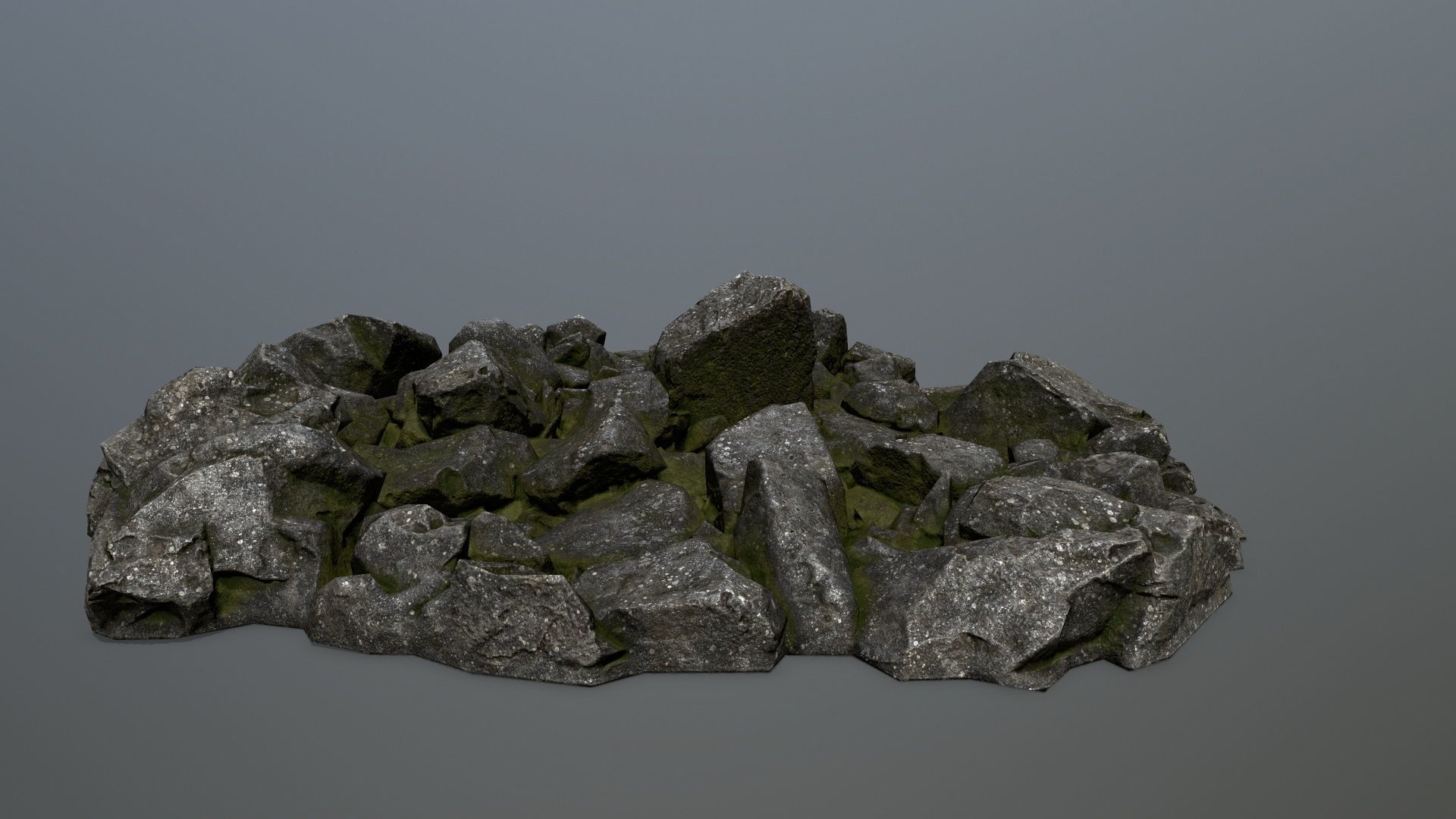 rocks pile of Low-poly 3D model_8