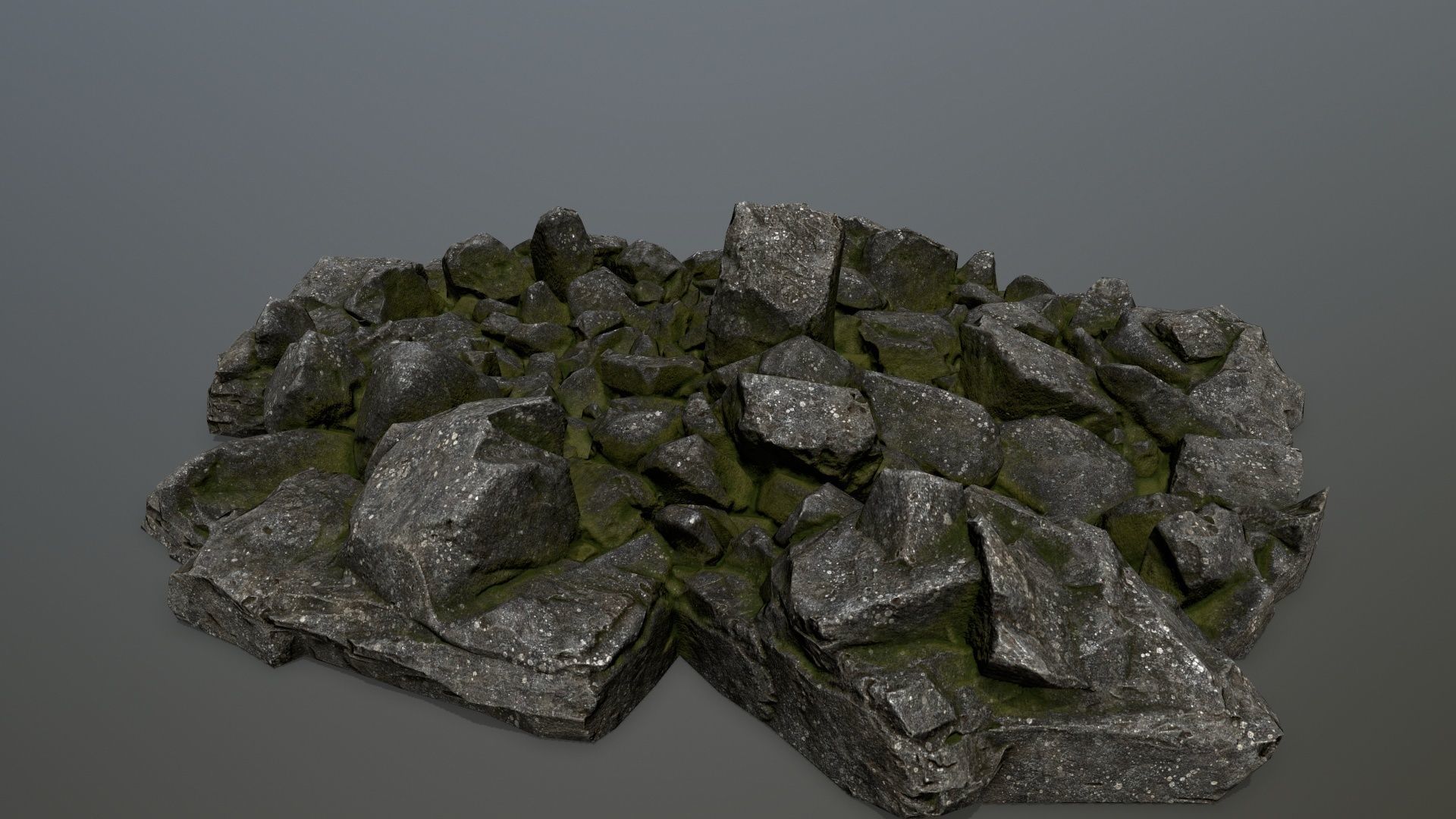 rocks pile of Low-poly 3D model_3