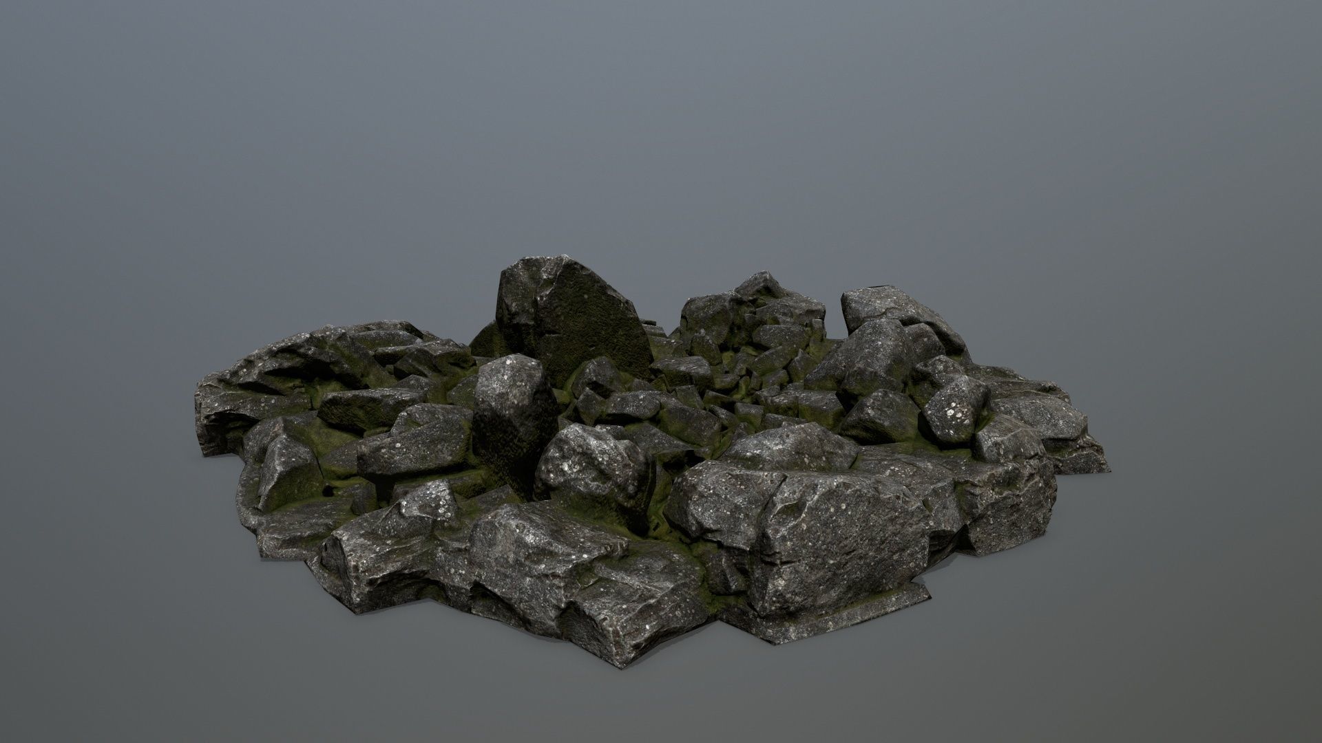rocks pile of Low-poly 3D model_11