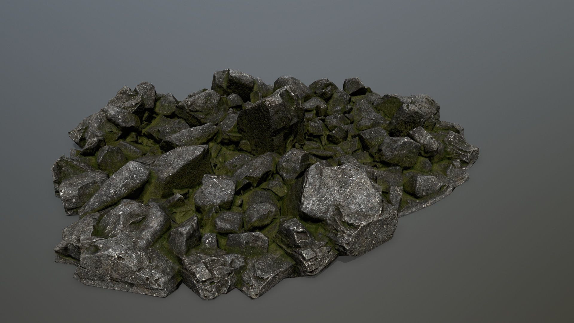 rocks pile of Low-poly 3D model_1