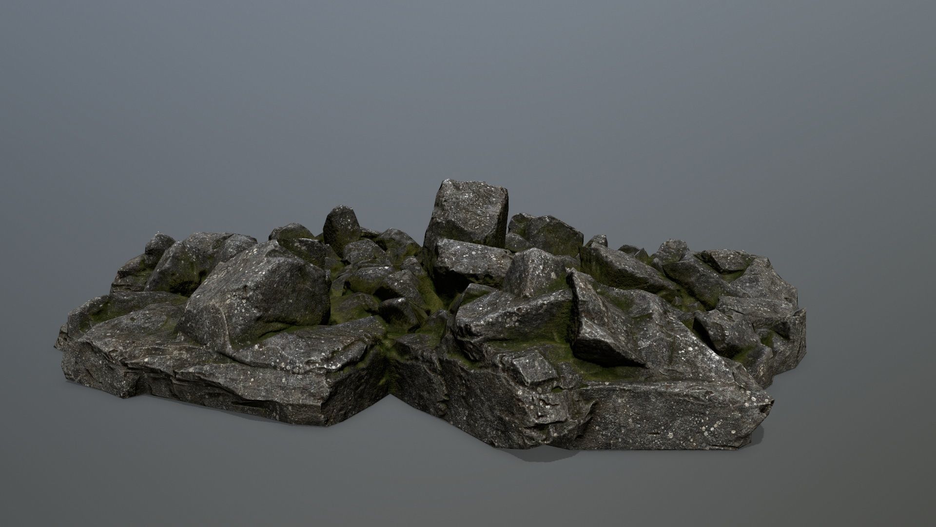 rocks pile of Low-poly 3D model_9