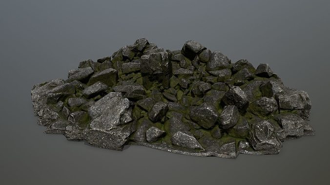 rocks pile of Low-poly 3D model