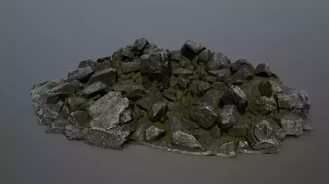 rocks pile of Low-poly 3D model