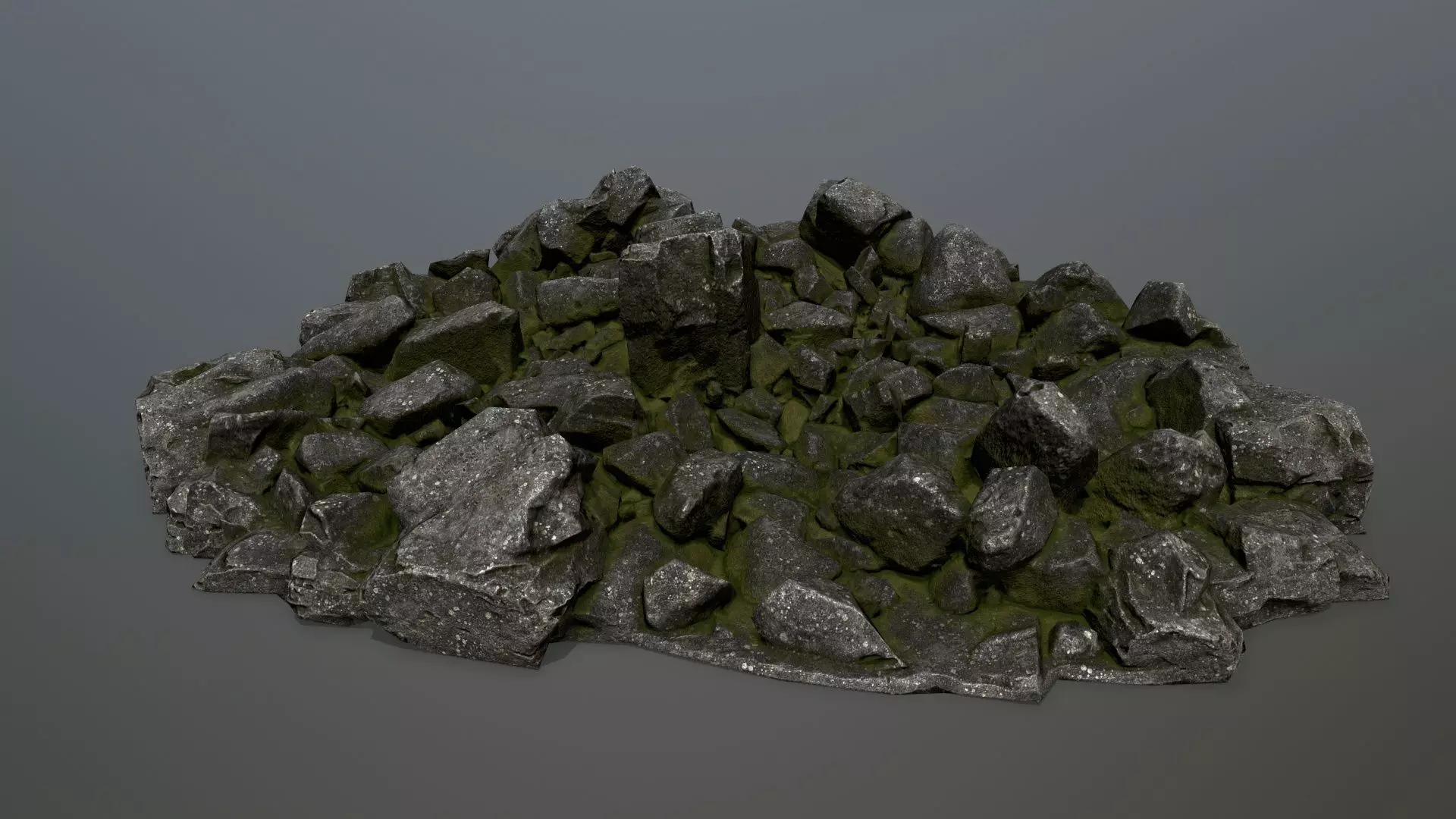 rocks pile of Low-poly 3D model_0