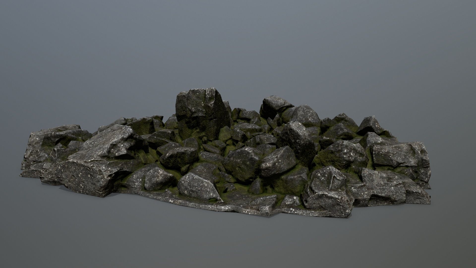 rocks pile of Low-poly 3D model_6