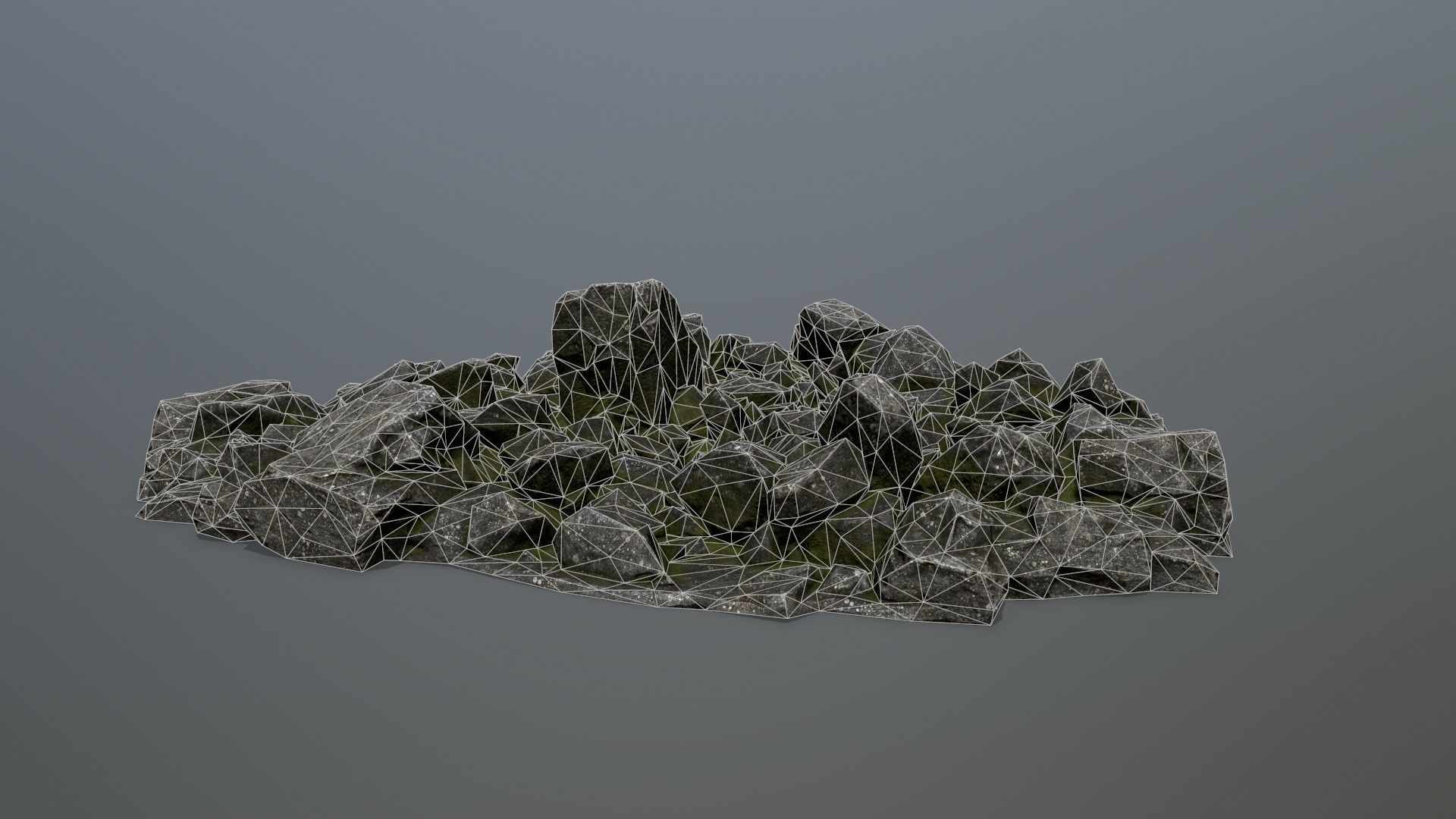 rocks pile of Low-poly 3D model_12