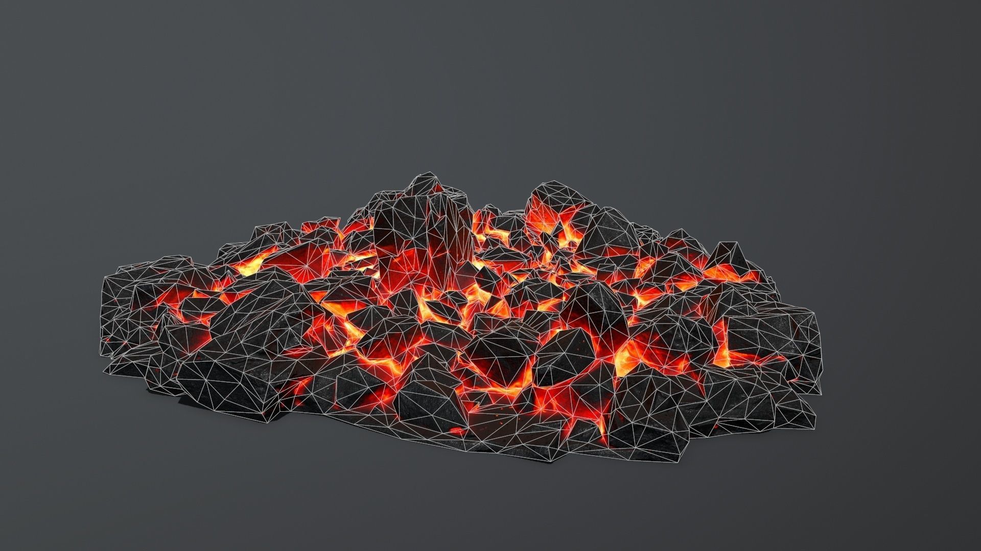 lava rocks Low-poly 3D model_14
