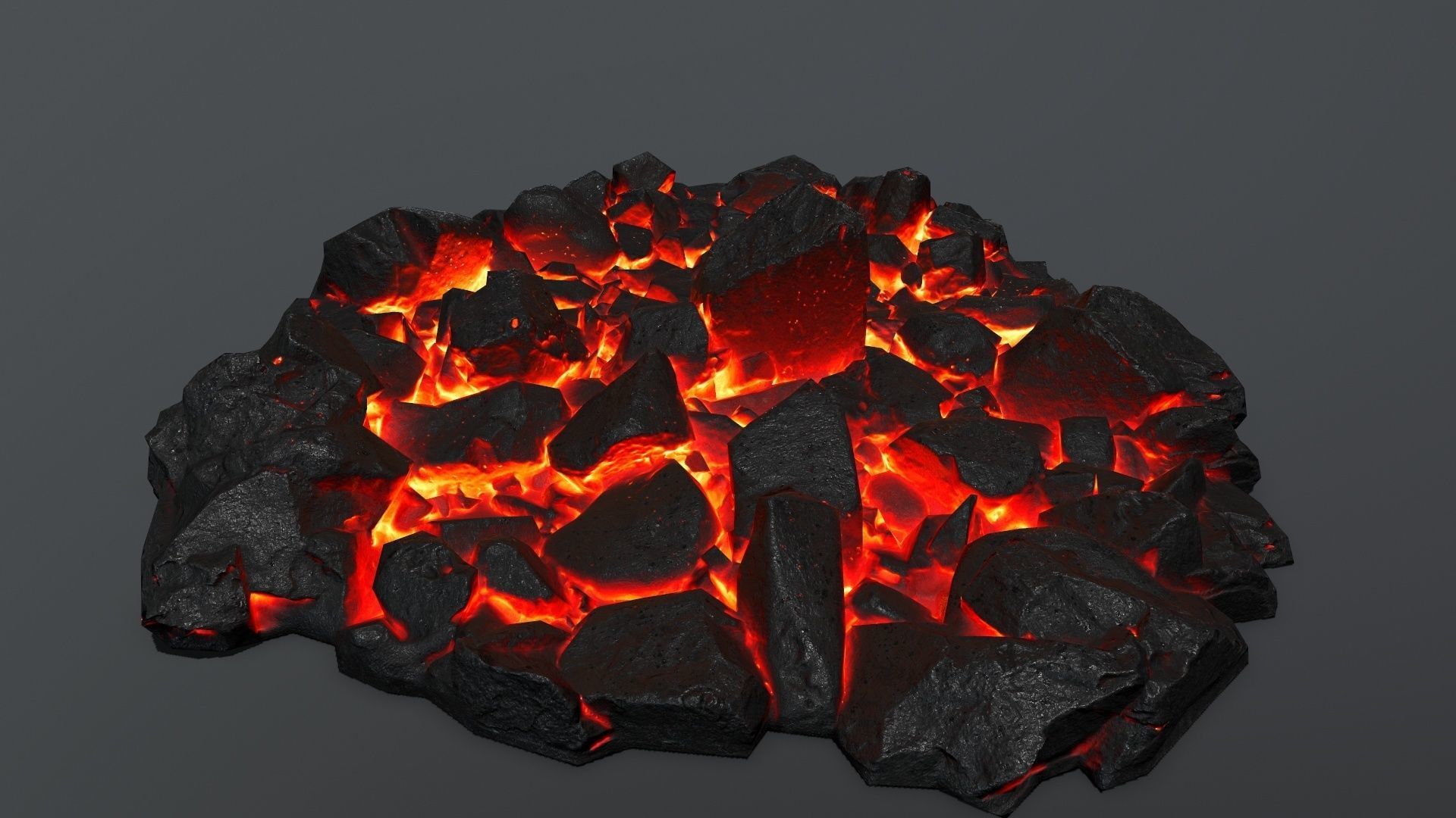 lava rocks Low-poly 3D model_2