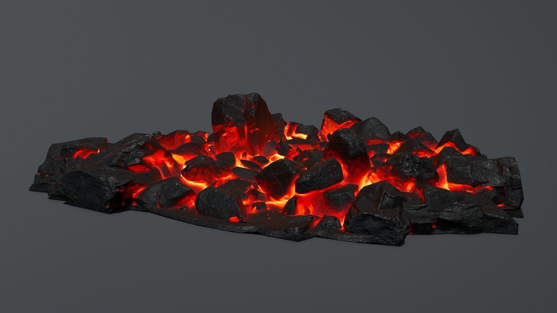 lava rocks Low-poly 3D model_7