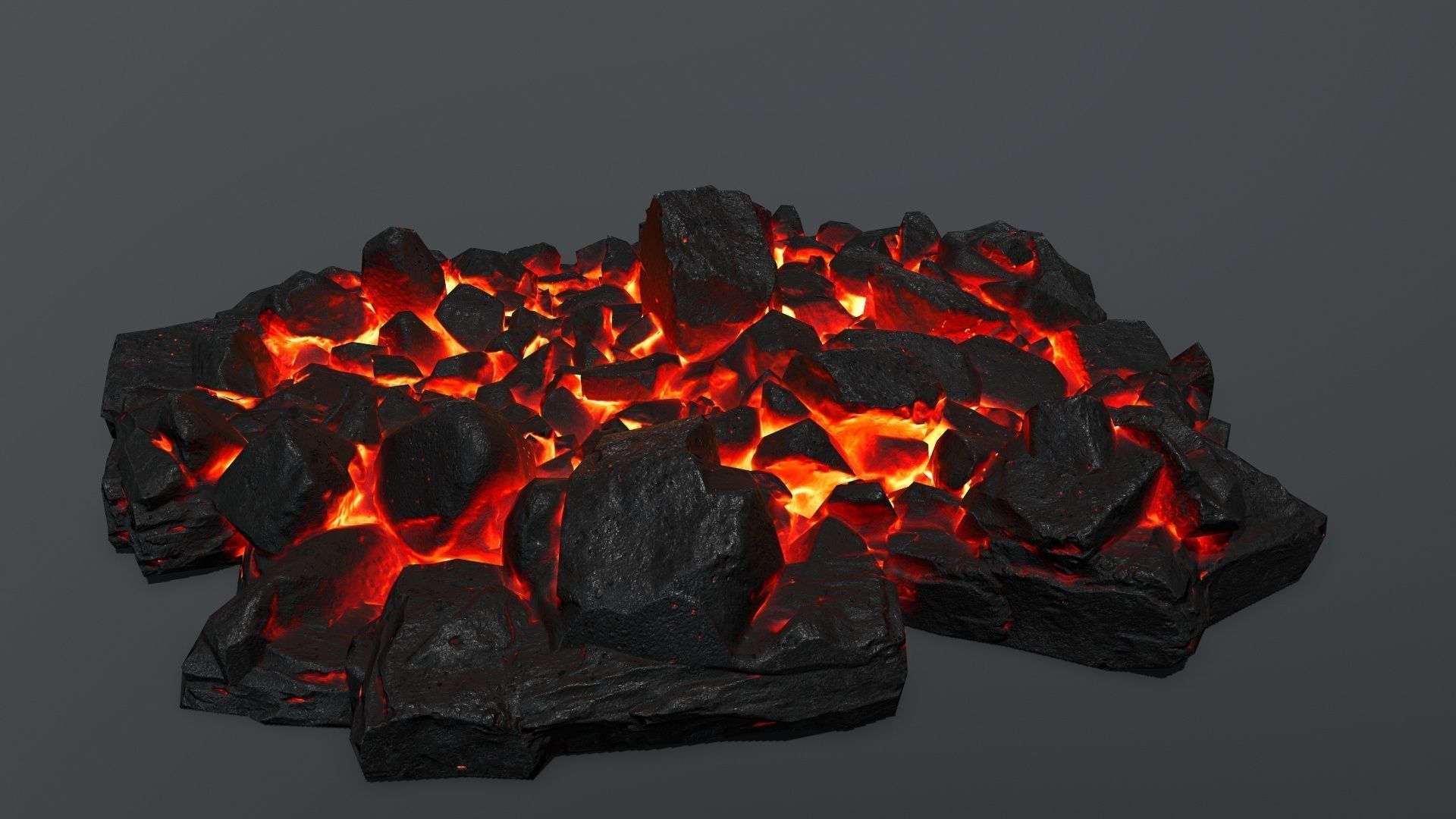 lava rocks Low-poly 3D model_4