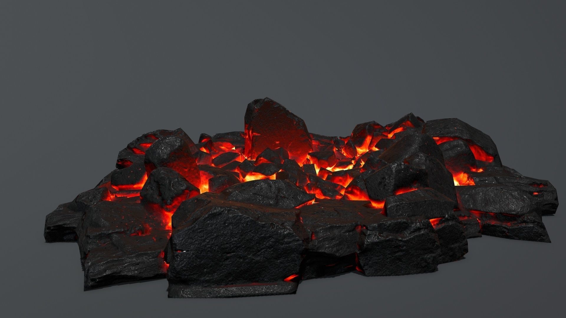 lava rocks Low-poly 3D model_12