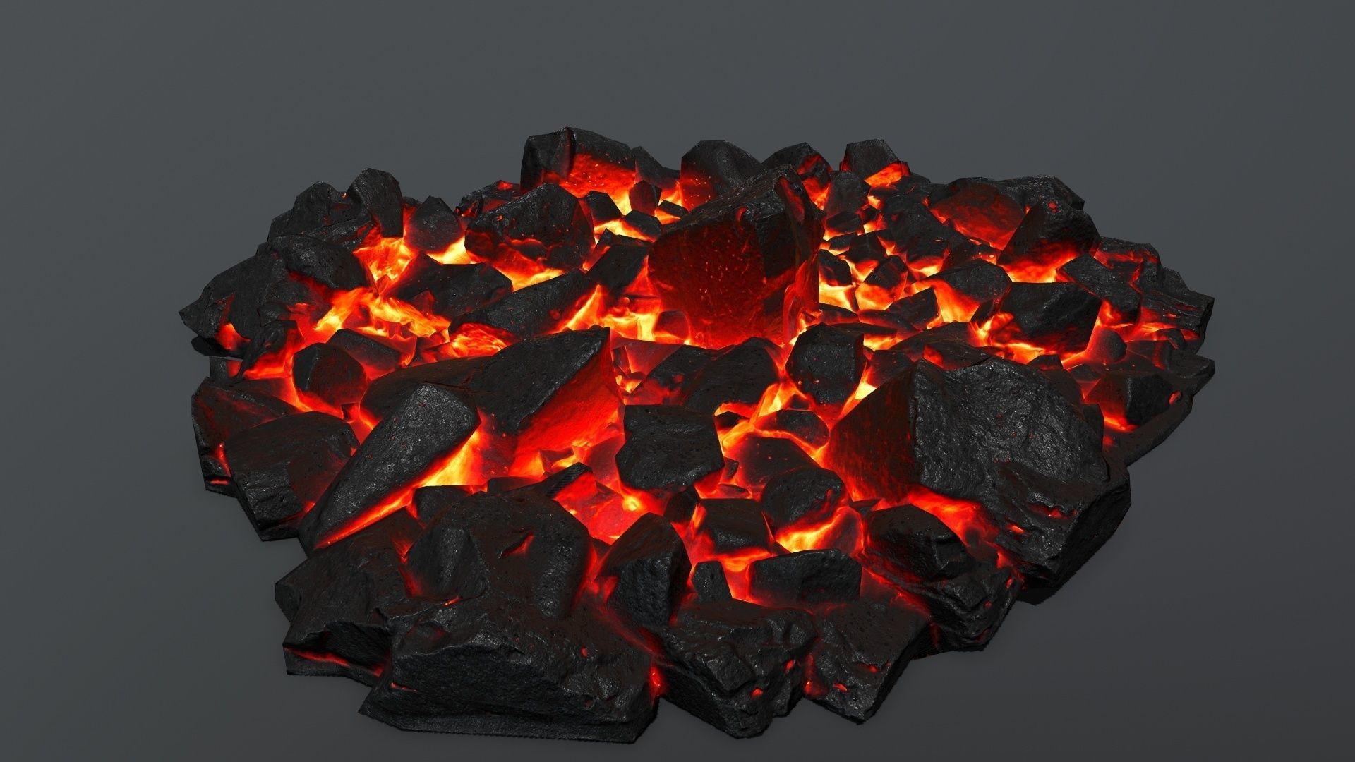 lava rocks Low-poly 3D model_1