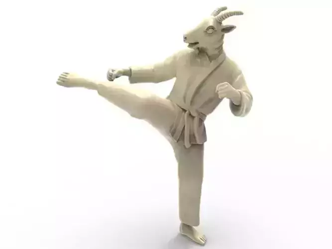 Goat Roundhouse Kick 3D print model