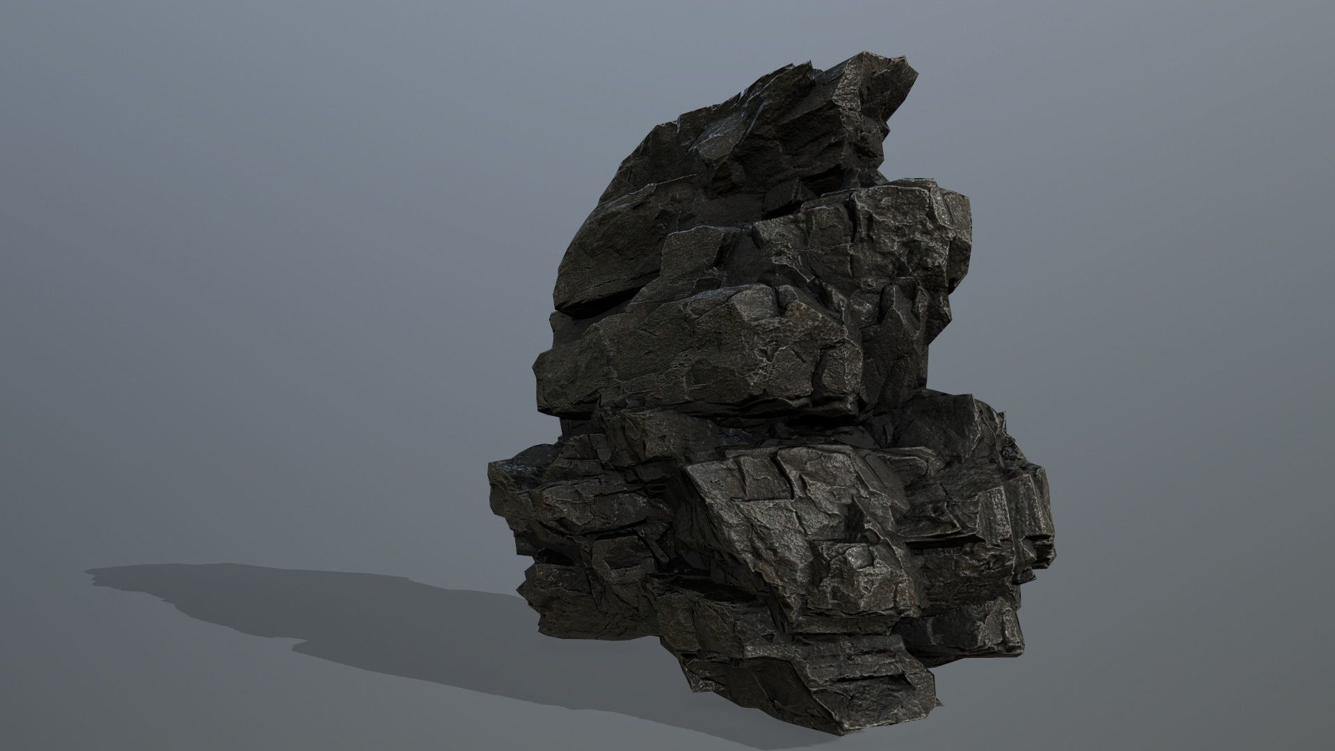 cliff rocks Low-poly 3D model_9