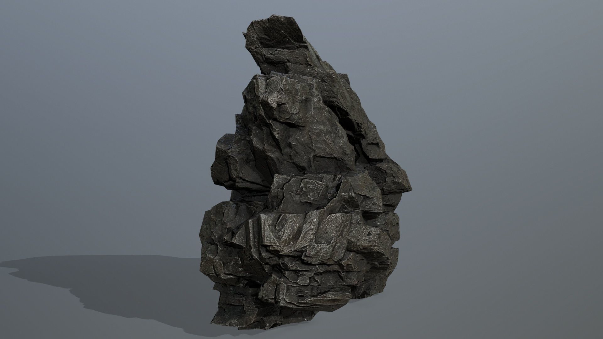 cliff rocks Low-poly 3D model_8