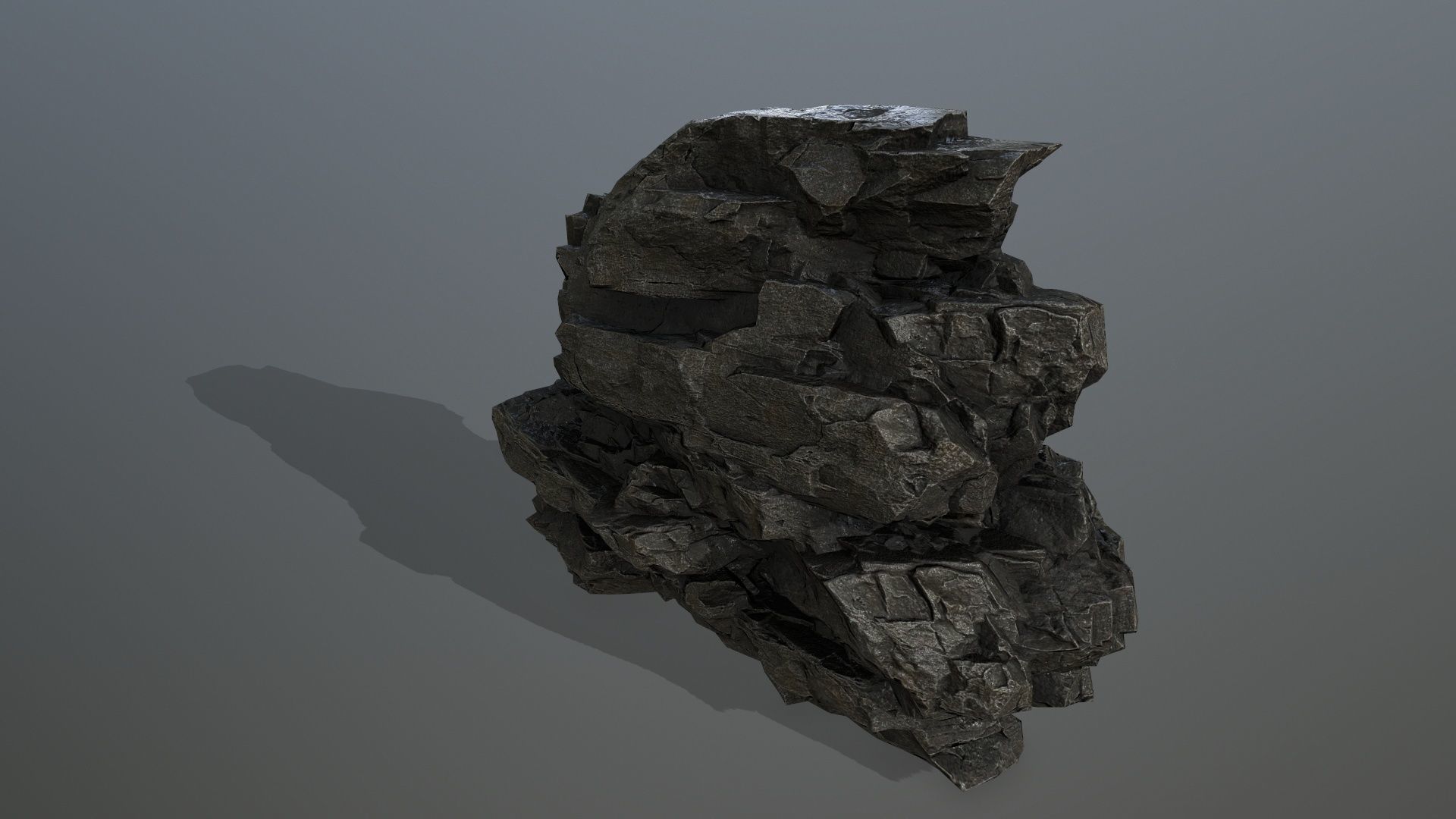 cliff rocks Low-poly 3D model_2