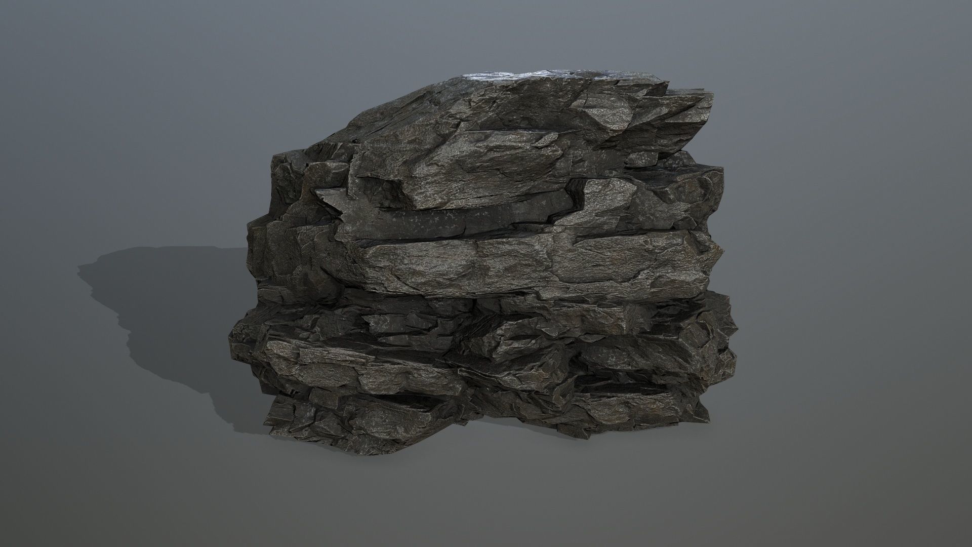 cliff rocks Low-poly 3D model_3