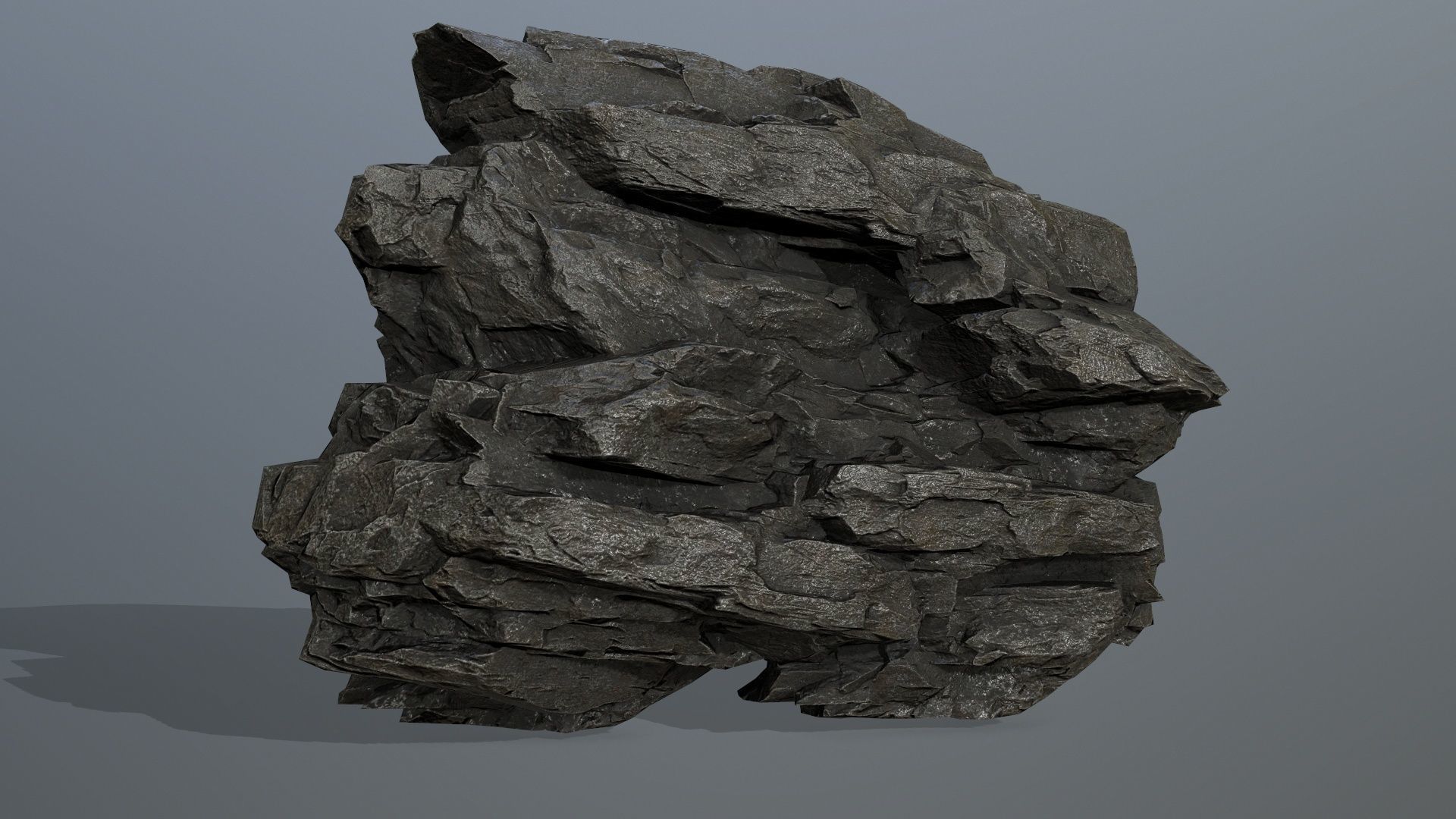 cliff rocks Low-poly 3D model_7