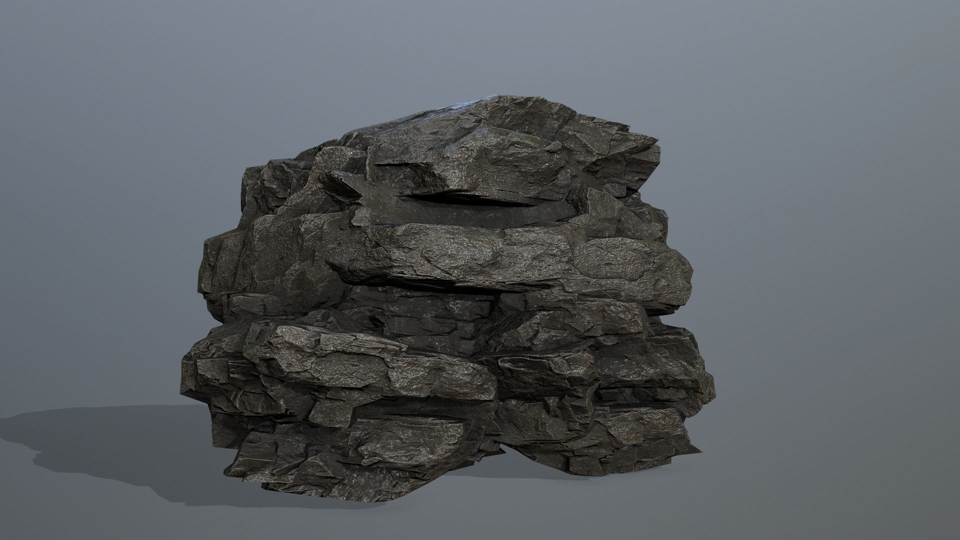 cliff rocks Low-poly 3D model_11
