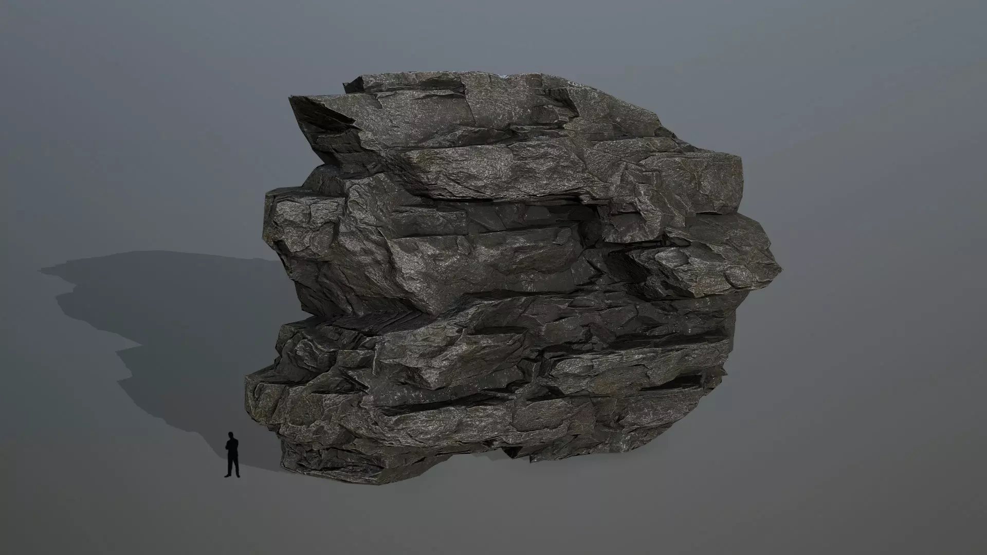 cliff rocks Low-poly 3D model_0