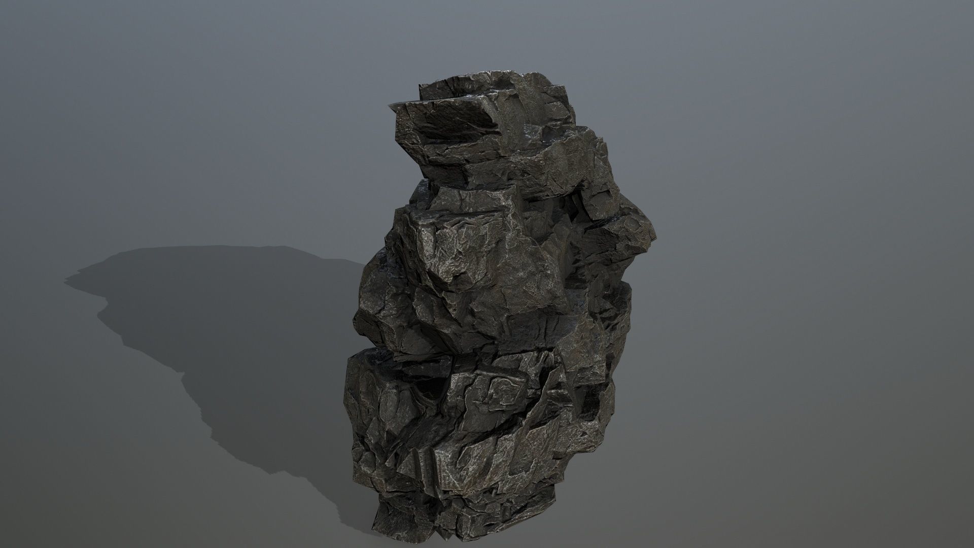 cliff rocks Low-poly 3D model_1