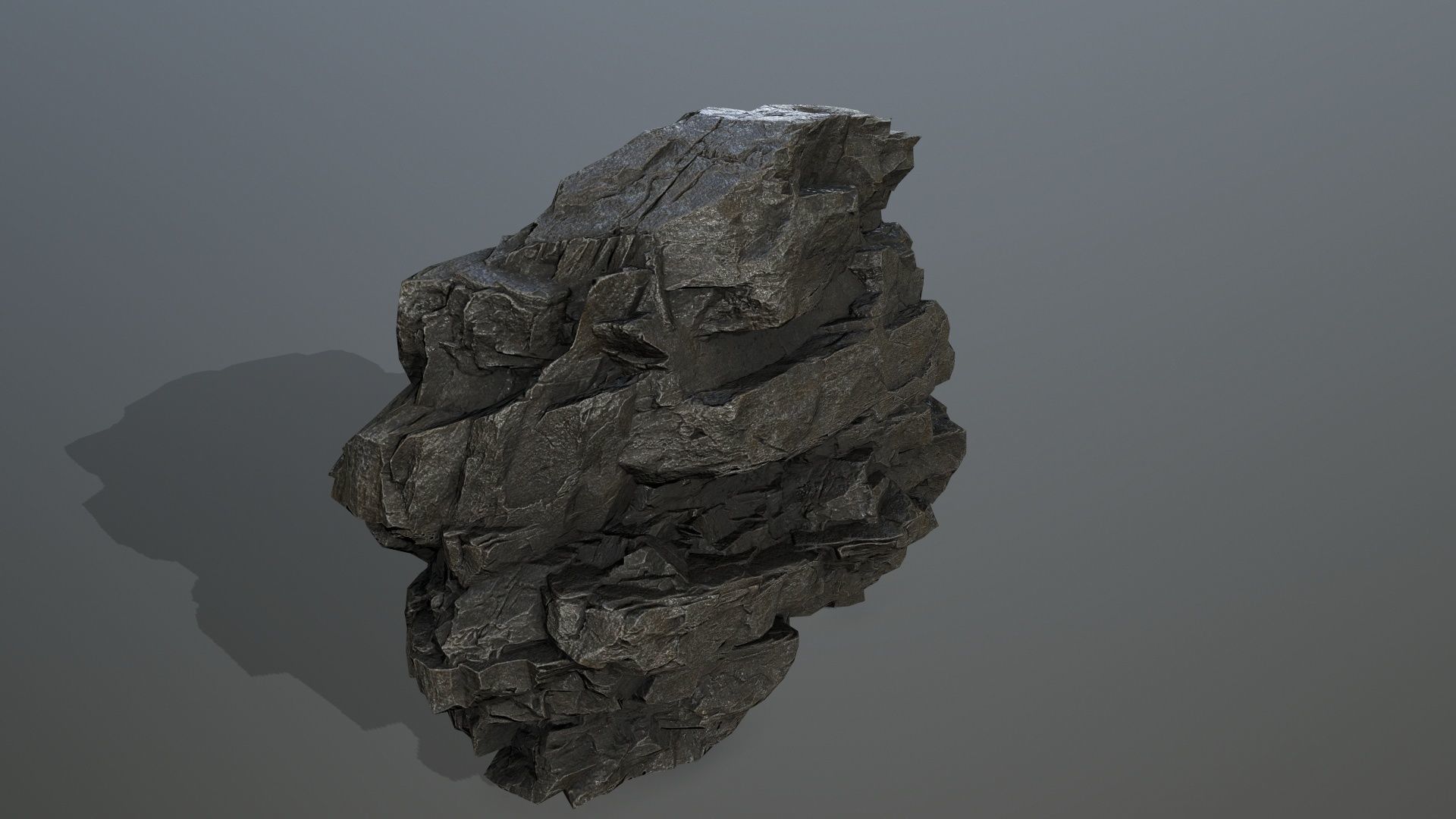 cliff rocks Low-poly 3D model_4