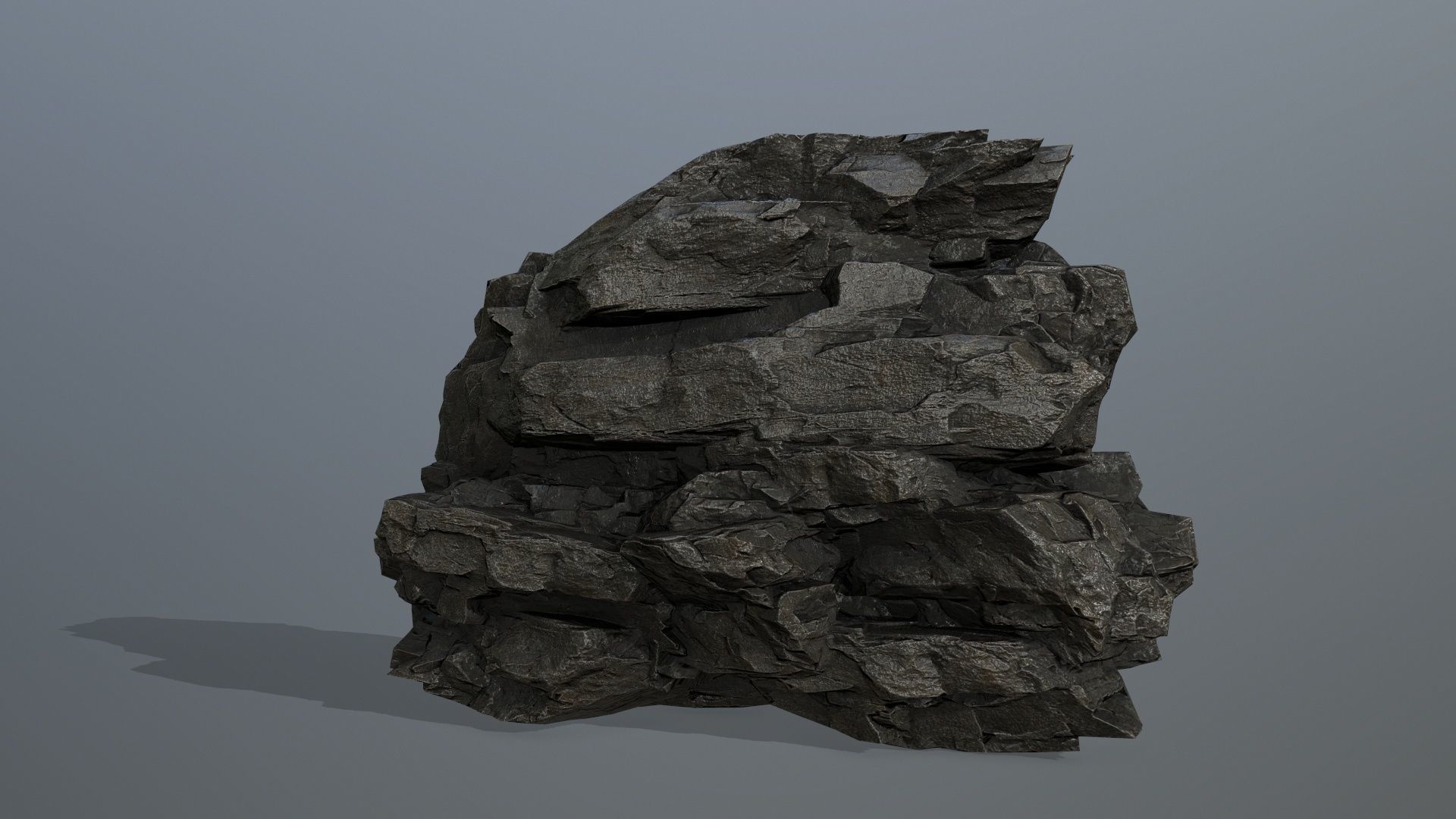 cliff rocks Low-poly 3D model_10