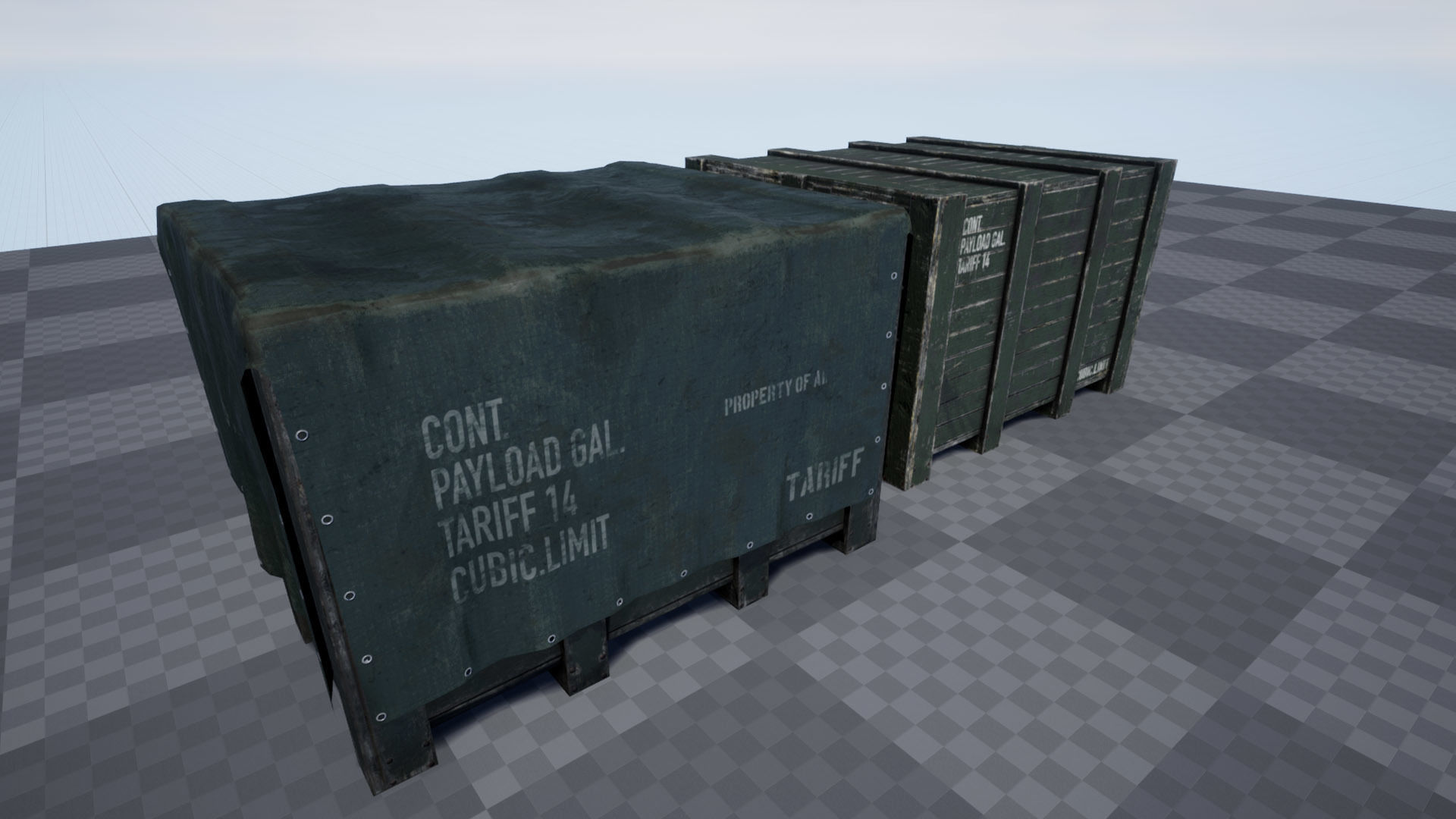 Military Containers Pack Low-poly 3D model_5