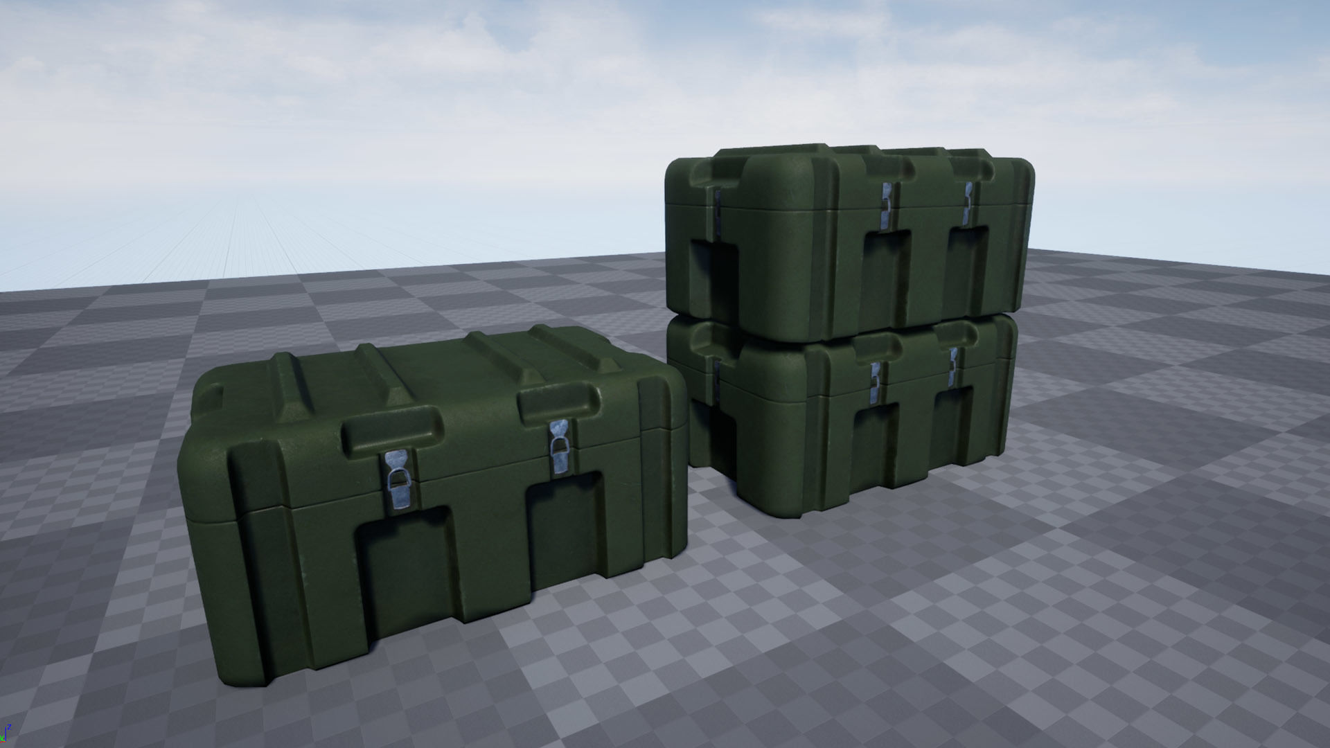 Military Containers Pack Low-poly 3D model_6