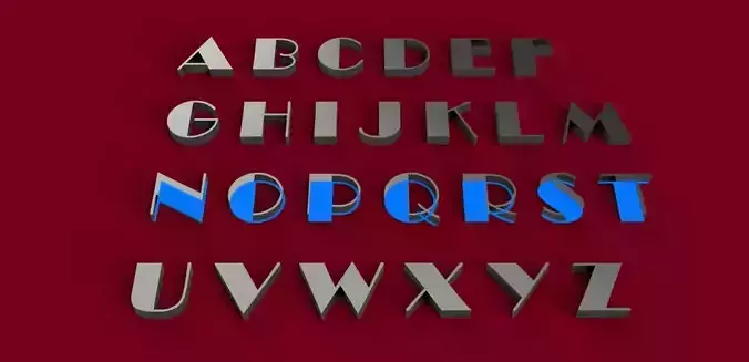 BROADWAY font uppercase and lowercase 3D lettersSTL file 3D print model
