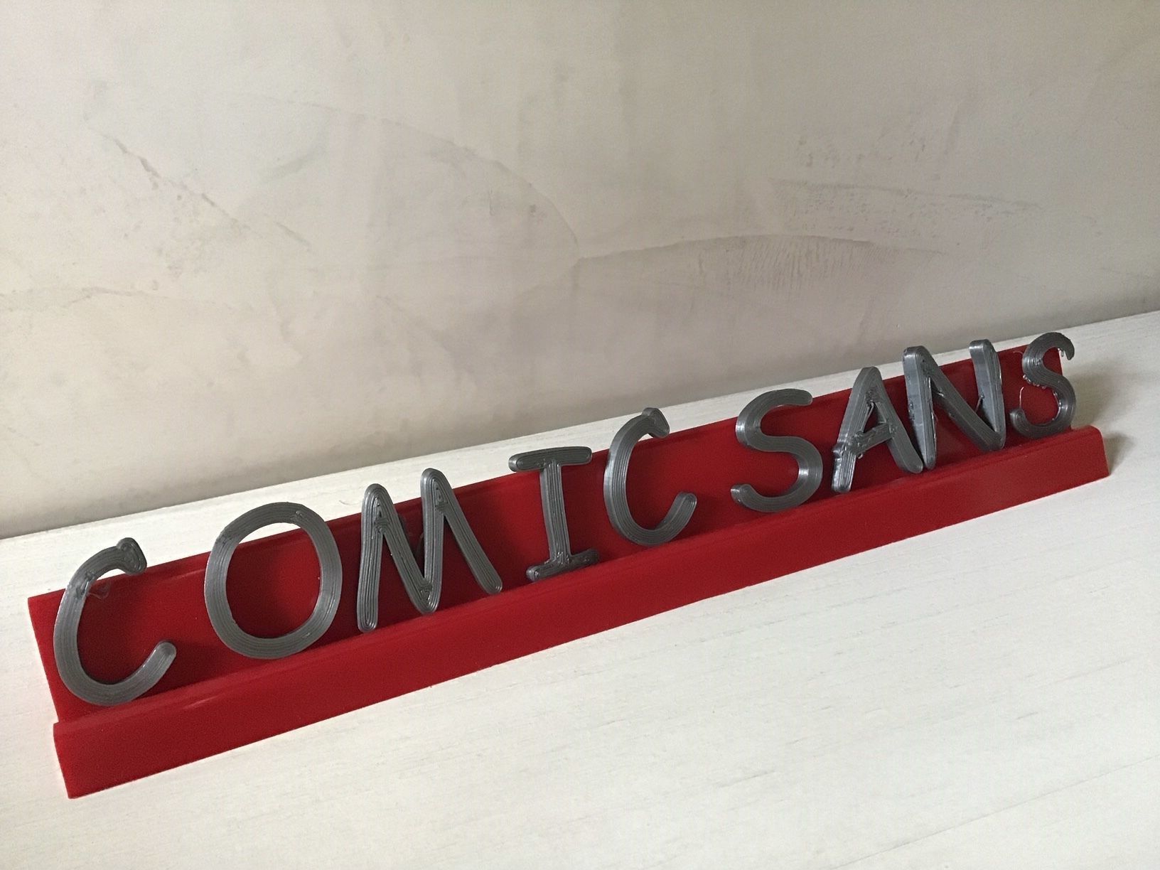 COMIC SANS font uppercase and lowercase 3D letters STL file 3D print model_2